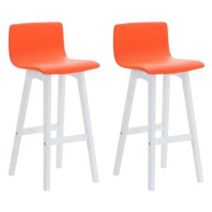 2 ks / set barová židle Taunus syntetická kůže, bílá, oranžová