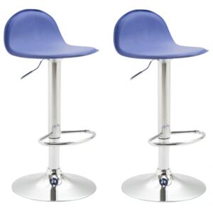 2 ks / set barová židle Lana V2 syntetická kůže, modrá