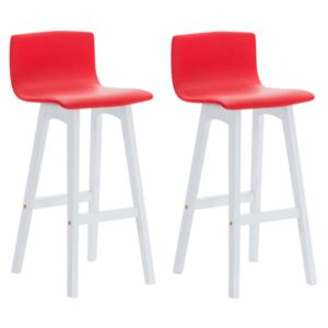 2 ks / set barová židle Taunus syntetická kůže, bílá, červená