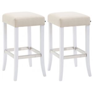 2 ks / set barová židle Venta látkový potah, bílá, krémová