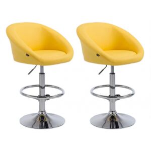 2 ks / set barová židle Miami V2 syntetická kůže, žlutá