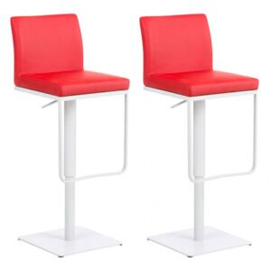 2 ks / set barová židle Winnie, syntetická kůže, červená