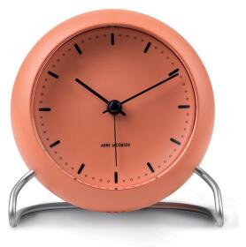 Stolní hodiny s budíkem City Hall Orange 11 cm Arne Jacobsen Clocks