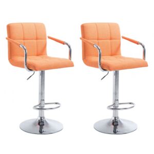 2 ks / set barová židle Lucy V2 látkový potah, oranžová