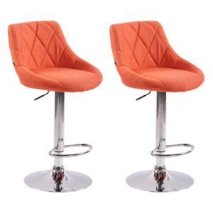 2 ks / set barová židle Lazio látkový potah, oranžová