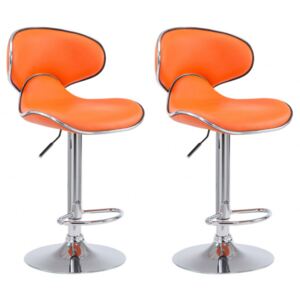 2 ks / set barová židle Las Vegas V2 syntetická kůže, oranžová
