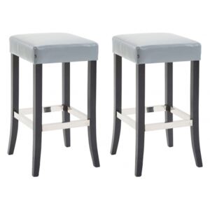 2 ks / set barová židle Venta syntetická kůže, černá, šedá