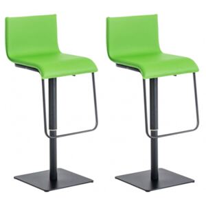 2 ks / set barová židle Limon syntetická kůže, černá, zelená