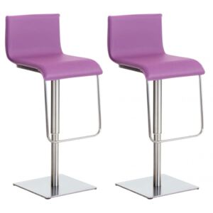 2 ks / set barová židle Limon syntetická kůže, nerez, fialová