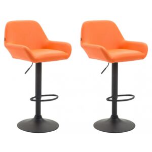 2 ks / set barová židle Braga syntetická kůže, oranžová