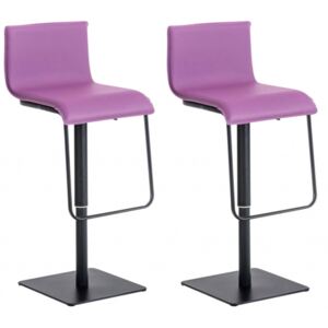 2 ks / set barová židle Limon syntetická kůže, černá, fialová