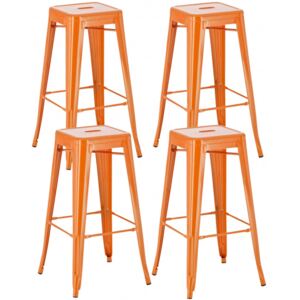4 ks / set barová židle Factory, oranžová