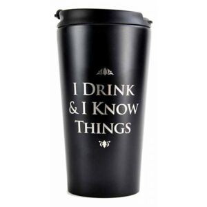 Nerezový cestovní hrnek Game of Thrones|Hra o trůny: I Drink & I Know (objem 300 ml)