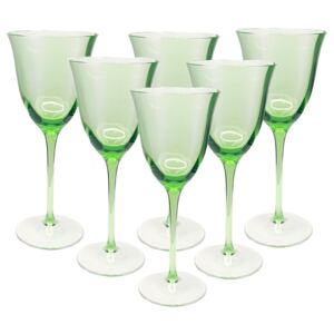 Tenké sklenice na víno barevné zelené 160 ml, 6 ks