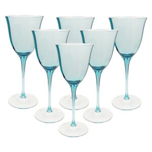 Tenké sklenice na víno barevné modré 160 ml, 6 ks