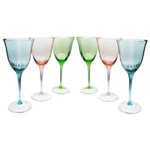 Tenké sklenice na víno barevný MIX 160 ml, 6 ks
