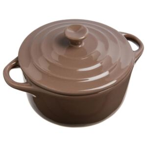 Keramické nádobí, keramický hrnec pro zapékání, nádobí pro dezertů, žáruvzdorné nádobí, nádobí pro servírování dipů - Ø 10 cm, hnědá barva, 200 ml