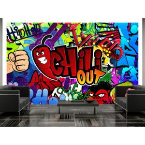 Tapeta graffiti chili out + lepidlo ZDARMA Velikost (šířka x výška): 150x105 cm