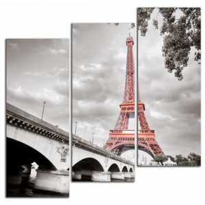 Obraz na plátně Eiffelovka a most