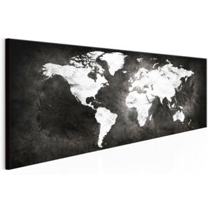 * Černobílá mapa světa (135x45 cm) - Murando DeLuxe