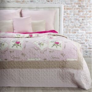 Přehoz na postel ROSE BLANCHE 220x240 cm růžová patchwork Mybesthome