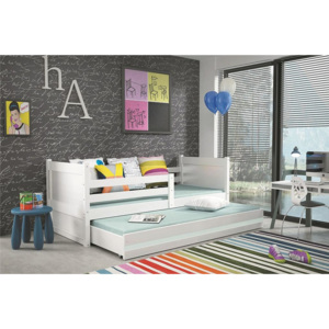 Dětská postel FIONA 2 + matrace + rošt ZDARMA, 90x200 cm, bílý, bílá