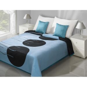 Přehoz na postel MARCEL 220x240 cm modrá/černá Mybesthome