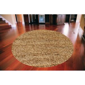 Kusový koberec Shaggy vlas 50 mm béžový kruh, Velikosti 80x80cm