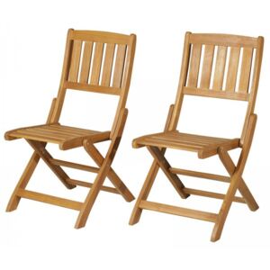 Goleto Skládací židle set 2 ks | akáciové dřevo