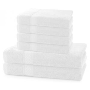 Set 2 osušek a 4 ručníků DecoKing Bella bílé