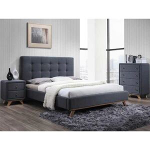 Čalouněná postel, šedá, MELISSA 160X200