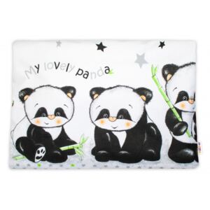 Baby Nellys Povlak na polštářek Panda, 40x60 cm - bílý