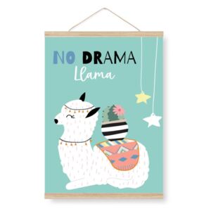 Plakát do dětského pokoje - no drama Llama pohoda A4