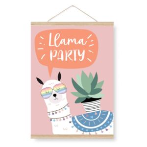 Plakát do dětského pokoje - no drama Llama party A3