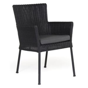 Židle z umělého ratanu CLUNY: černá