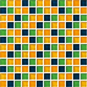 Maxwhite ASHS236 Mozaika skleněná, žlutá, modrá, zelená