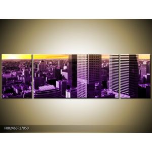 Obraz velkoměsta - fialová a žlutá (F002465F17050)