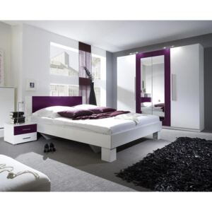 Ložnice Vera II, Barva: bílá / lilie, Rozměr postele: 160x200