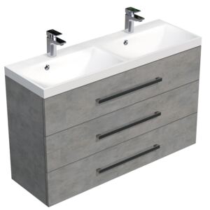 Koupelnová skříňka s umyvadlem Naturel Cube Way 120x76,5x40 cm beton CUBE21203BE