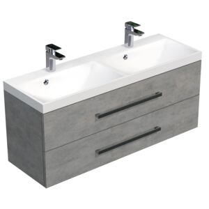 Koupelnová skříňka s umyvadlem Naturel Cube Way 120x53x40 cm beton CUBE2120ZBE