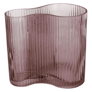 Hnědá skleněná váza PT LIVING Wave, výška 18 cm