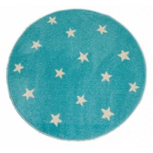Dětský koberec Starf modrý Kulatý průměr 80 cm