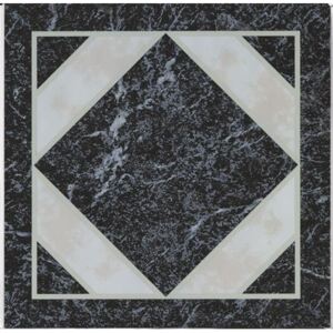 Vinylové samolepící podlahové čtverce Classic 274-5050, rozměr 30,5 cm x 30,5 cm, mramor černobílý, D-C-HOME
