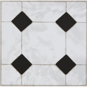 Vinylové samolepící podlahové čtverce Classic 274-5046, rozměr 30,5 cm x 30,5 cm, mozaika černobílá, D-C-HOME