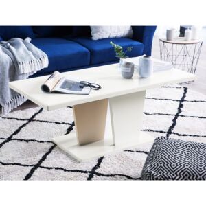 Lesklý bílo-béžový konferenční stolek DOVER