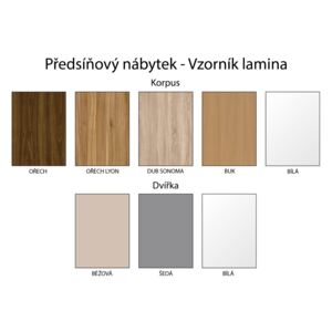 Skříň do předsíně - PR 07 barva lamina: BÍLÁ / BÉŽOVÁ