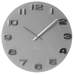 Karlsson Nástěnné hodiny - Karlsson Vintage Grey Round, OE 35 cm