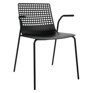 Židle Wire 4 černá s područkami