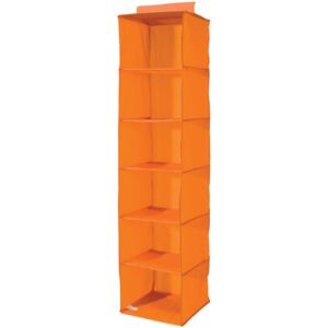 Compactor závěsný organizér na oblečení,30x30x128 cm, 6 polic, oranžový,RAN5337