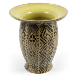 Nádoba CUIA medium - z keramiky žluto-hnědá tečkovaná - 24